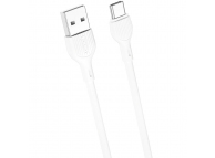 Cablu Date si Incarcare USB la USB Type-C XO Design NB200, 2 m, 2.1 A, Alb 