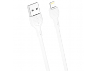 Cablu Date si Incarcare USB la Lightning XO Design NB200, 1 m, 2.1 A, Alb