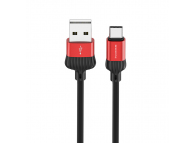 Cablu Date si Incarcare USB la USB Type-C Borofone BX28 Dignity, 1 m, Negru Rosu 