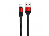 Cablu Date si Incarcare USB la Lightning Borofone BX21 Outstanding, 1 m, 2.4A, Negru Rosu 