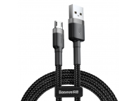 Cablu Date si Incarcare USB-A - microUSB Baseus Cafule, 18W, 1m, Gri CAMKLF-BG1