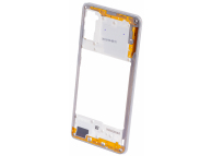 Carcasa Mijloc Samsung Galaxy A41 A415, Alba, Service Pack GH98-45511C 