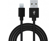Cablu Date si Incarcare USB la Lightning Spacer Braided, 1 m, Negru SPDC-LIGHT-BRD-BK-1.0 