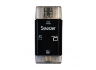 Cititor Card USB Spacer, 3 in 1, Negru SPCR-309 