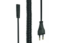 Cablu Alimentare Gembird Curled cord (C1), 2 pini, Negru PC-C1-VDE-1.8M 