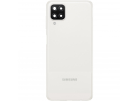 Capac Baterie - Geam Blitz - Geam Camera Spate Samsung Galaxy A12 A125, Swap, Alb