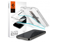 Folie de protectie Ecran Spigen EZ FIT pentru Apple iPhone 14 Pro Max, Sticla securizata, Full Glue, Set 2 bucati AGL05202