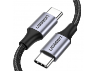 Cablu Date si Incarcare USB Type-C la USB Type-C UGREEN US261, 1.5 m, 60W, Gri 