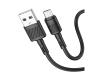 Cablu Date si Incarcare USB la MicroUSB HOCO X83 Victory, 1 m, 2.4A, Negru 