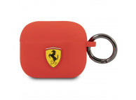 Husa Protectie Casti Ferrari pentru Apple AirPods 3, FEA3SILRE, Rosie, Resigilat 