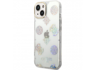 Husa Plastic - TPU Guess Peony Glitter pentru Apple iPhone 14, Alba GUHCP14SHTPPTH 