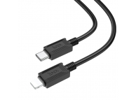 Cablu Date si Incarcare USB Type C la Lightning HOCO X73, 1 m, Negru 