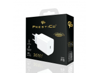 Incarcator Retea USB Prestico F8, Quick Charge, 20W, 1 X USB Tip-C, Alb 