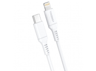 Cablu Date si Incarcare USB Type-C la Lightning XO Design TK04, 1 m, Alb 