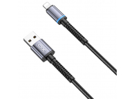 Cablu Date si Incarcare USB la Lightning XO Design XO-NB215, 1 m, 2.4A, Negru 