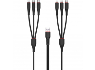 Cablu Incarcare USB-A - Lightning / microUSB / USB-C XO Design NB196, 18W, 2m, Negru