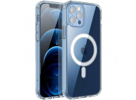 Husa TPU OEM Antisoc pentru Apple iPhone 14 Plus, 1.5 mm, MagSafe, Transparenta 
