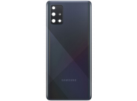 Capac Baterie Samsung Galaxy A71 A715, Cu Geam Blitz - Geam Camera Spate, Negru (Prism Crush Black), Swap