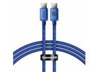Cablu Incarcare USB Type-C la USB Type-C Baseus Crystal Shine Series, 1.2 m, 100W, Albastru CAJY000603 