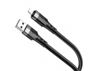 Cablu Date si Incarcare USB la Lightning Borofone BU35 Influence, 1.2 m, 2.4A, Negru 
