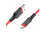 Cablu Date si Incarcare USB la MicroUSB Borofone BX67, 1 m, 2.4A, Rosu 