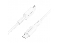 Cablu Date si Incarcare USB Type-C la USB Type-C Borofone BX70, 1 m, 3A, 60W, Alb 