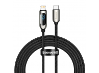 Cablu Date si Incarcare USB-C - Lightning Baseus Display Fast Charging, 20W, 2m, Negru CATLSK-A01 