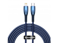 Cablu Date si Incarcare USB-C - Lightning Baseus Glimmer Series, 20W, 2m, Albastru CADH000103 