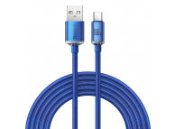Cablu Date si Incarcare USB-A - USB-C Baseus Crystal Shine, 100W, 2m, Albastru CAJY000503