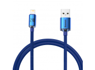Cablu Date si Incarcare USB-A - Lightning Baseus Crystal Shine, 18W, 1.2m, Albastru CAJY000003 