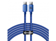 Cablu Date si Incarcare USB-C - USB-C Baseus Crystal Shine Series, 100W, 2m, Albastru CAJY000703 