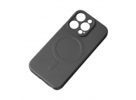 Husa MagSafe pentru Apple iPhone 15 Pro Max, OEM, Silicone Case, Neagra 