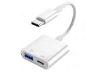 Hub USB-C OEM S-211, 1 x USB-A - 1 x USB-C, Alb 