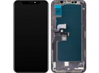 Display cu Touchscreen ZY pentru Apple iPhone XS, cu Rama, Versiune LCD In-Cell, Negru 