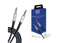 Cablu Audio 3.5mm - 3.5mm 3MK, 1m, Negru 