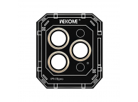 Folie de protectie Camera spate Wekome WTPC-008 pentru Apple iPhone 15 Pro, Sticla Securizata, Aurie 