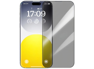Folie de protectie Ecran Privacy Baseus Diamond pentru Apple iPhone 15 Pro, Sticla Securizata, Full Glue P60057405203-01 