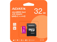 Card Memorie microSDHC Adata, 32Gb, Clasa 10 / UHS-1 U1, Cu Adaptor AUSDH32GUICL10-RA1