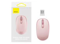 Mouse Wireless Baseus F01B Tri-Mode, 1600DPI, BT / Wi-Fi, Roz B01055503413-00