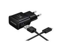 Incarcator retea cu cablu MicroUSB Samsung EP-TA20EBE, 1 x USB, Quick Charge, Negru