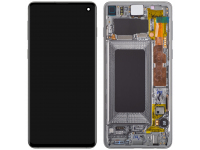Display - Touchscreen Samsung Galaxy S10 G973, Cu Rama, Argintiu (Prism White) GH82-18850B