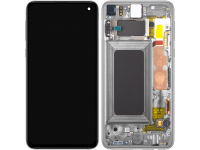 Display cu Touchscreen Samsung Galaxy S10e G970, cu Rama, Argintiu (Prism White), Service Pack GH82-18852B