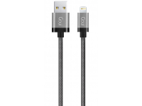 Cablu Date si Incarcare USB-A - Lightning Goui Metallic, 18W, 1m, Gri G-LC8PIN-02S