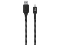 Cablu Date si Incarcare USB la Micro USB Goui Tough, 1.5 m, Gri - Negru G-MC15-GB