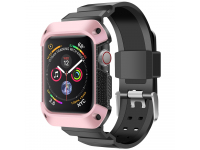Husa Protectie Ceas OEM Tough pentru Apple Watch Series 4 / 5 / 6 / SE 44mm, TPU - Plastic, Neagra Roz