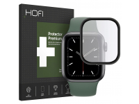 Folie Protectie HOFI Hybrid pentru Apple Watch 44mm Series, Sticla Securizata, Neagra H0FI022BLK