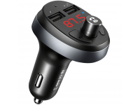 Modulator FM Bluetooth McDodo, Mp3 Player, Buton de apel, 2 x USB, 3A, Negru CC-6880
