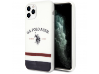Husa TPU U.S. Polo Tricolore Blurred pentru Apple iPhone 11 Pro Max, Alba USHCN65PCSTRB