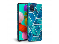 Husa TPU Tech-Protect Marble pentru Samsung Galaxy A41, Albastra