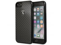 Husa Plastic Ferrari Carbon Heritage pentru Apple iPhone 7 / Apple iPhone 8 / Apple iPhone SE (2020) / Apple iPhone SE (2022), Neagra FEHCAHCI8BK
